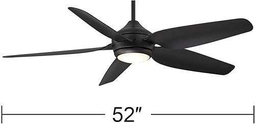 Miniatura 4 de Casa Vieja Del Diego - Ventilador de techo industrial moderno de 52 pulgadas para interiores y exteriores con luz LED, control remoto, color negro