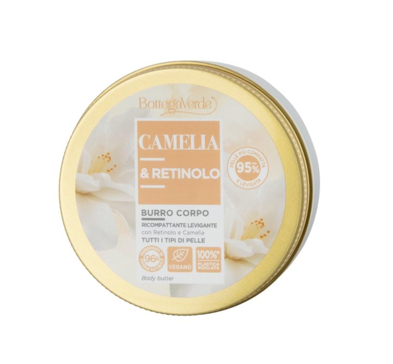Bottega Verde - Cofanetto Regalo Camelia e Retinolo con Pochette, Bagnodoccia 50 ml e Burro Corpo 50 ml, Idea Regalo