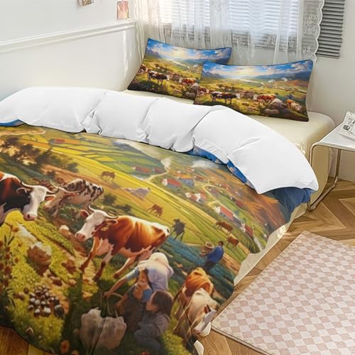 Housse de couette vache hypoallergénique en microfibre douce de coton - 5