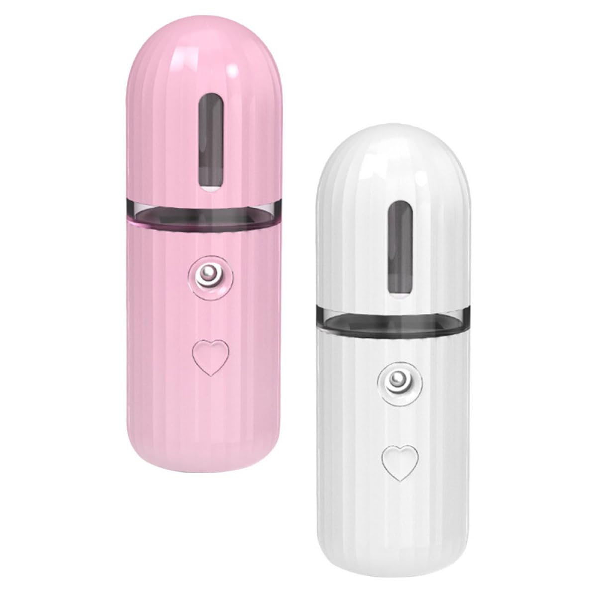 TEHAUX 2PCS Portable Handy Hydrating Mist Sprayer USB Rechargeable Facial Mister Lightweight Compact Design for Skin Care and