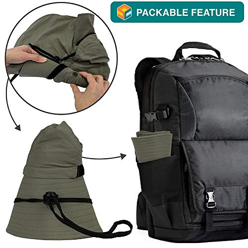 Sun Cube Mens Fishing Hat With Neck Flap For Men | Sun Hat With Wide Brim For Hiking Safari Hat With Neck Cover For Outdoor Sun Protection Upf50+ | Olive #TOP5