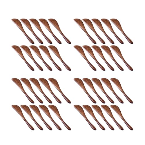 Baglaum 40 Pack Wooden Butter Knife, 6 Inch Condiment Knives Wood Super Handy Kitchen Utensils Jelly Spreader
