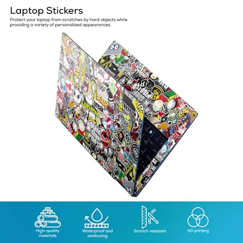 Image of DSGN 98 Full Body Laptop Skin Bubble-Free| Laminated| Removable| HD Quality Sticker for Laptops Upto 15.6 Inches Compatible with Hp /Dell /Acer /Lenovo /Asus etc. (Keyboard Cleaner Brsh)