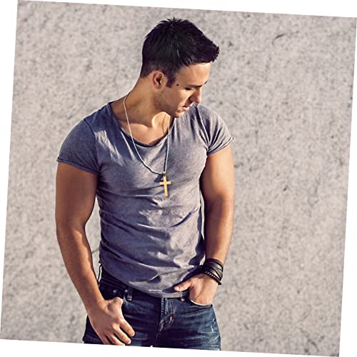 ABOOFAN 24 Pçs Pingente De Cruz Enfeites De Árvore De Natal Colar De Prata Decorações Pretas Enfeite