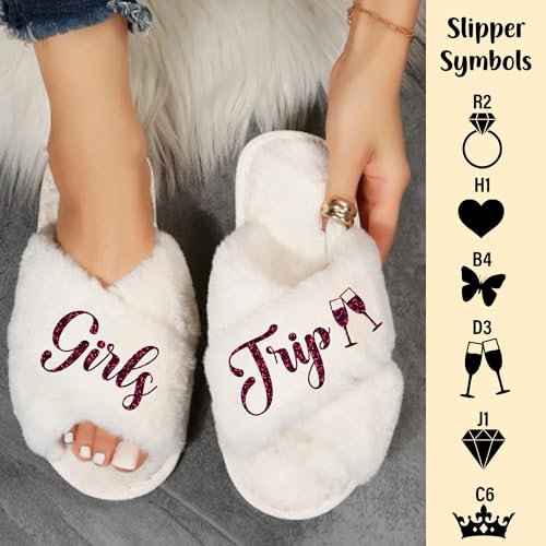 Custom Fluffy Slippers for Women - Sizes XS - XL (US 4-12) - Personalized Bridesmaid Slippers - Custom Gift for Her3