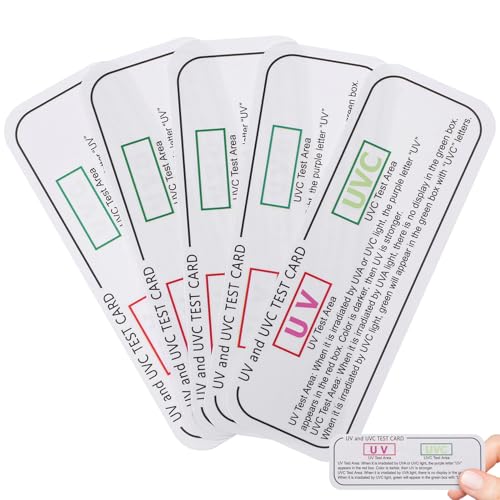 NIYANGLE 5 piezas Tarjetas de Prueba Uvc de Unidades Portátiles y Ligeras para Detección Indicación de Luz Ultravioleta Lámparas y Dispositivos