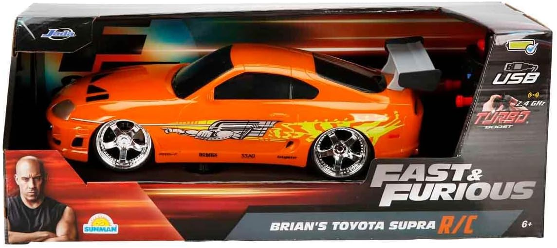 Jada Fast&Furious RC Car 1995 Toyota Supra-Orange 1:16