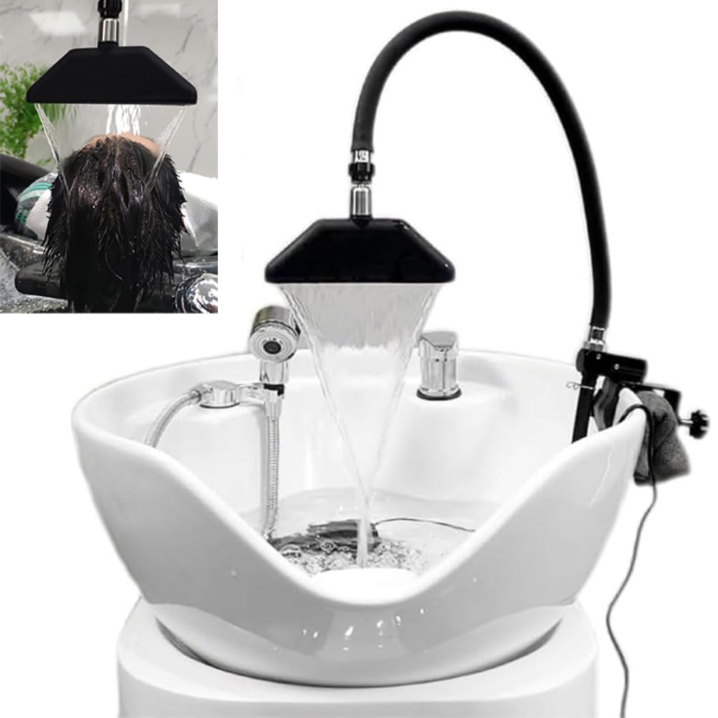 Marco De Circulación De Agua del Grifo De La Cuenca del SPA, SPA De Cabeza Portátil, Equipo De SPA para La Cabeza 360 ° Ajustable con Bomba De Agua Y Fijación