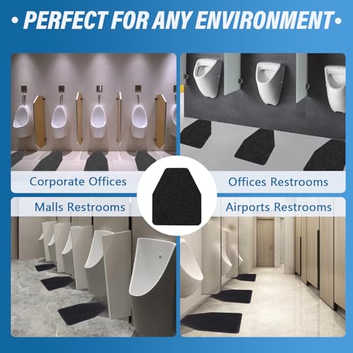 Image of 6Pcs Urinal Mats for Men Bathroom Commercial Floor Mats Pads for Mens Room Non Slip Splash Toilet Bulk Washable Disposable Large Color Grey 17Inch x 20.5Inch