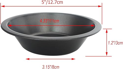 Miniatura 2 de Proshopping Paquete de 8 mini moldes para tartas de 5 pulgadas, pequeños moldes redondos de metal, acero al carbono antiadherente, bandeja para