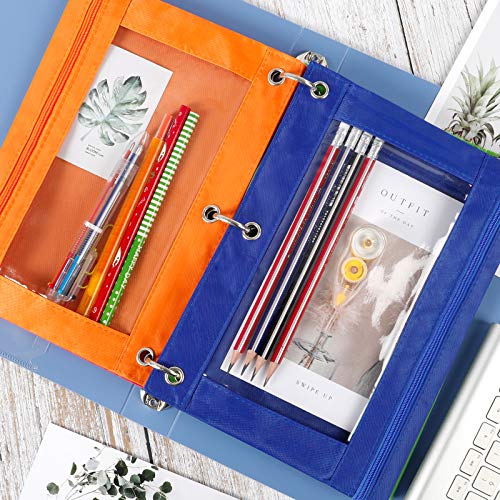 Eoout 8 Pack Binder Pencil Pouches, Pencil Pouch For 3 Ring Binder, Multi-Color 10X7In Zipper Pencil Bags Bulk With Clear Window For School Supplies, Office Supplies #TOP5