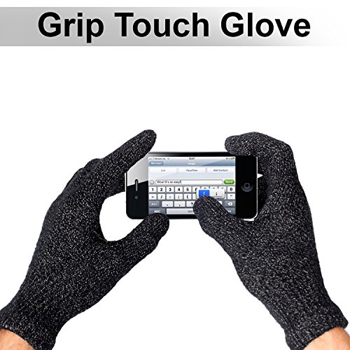 Grip Touchscreen Texting Gloves for iPhone/Smartphone: Soft Interior Padding for Luxurious Warm Feel-Unisex