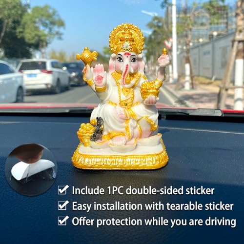 Estatua de Lord Ganesh 4.1 pulg Color Mármol miniatura 3