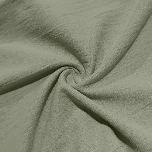 Linen Pants for Men Drawstring Breathable Elastic Waist Straight Leg Pants Solid Color Lightweight Long Trousers3