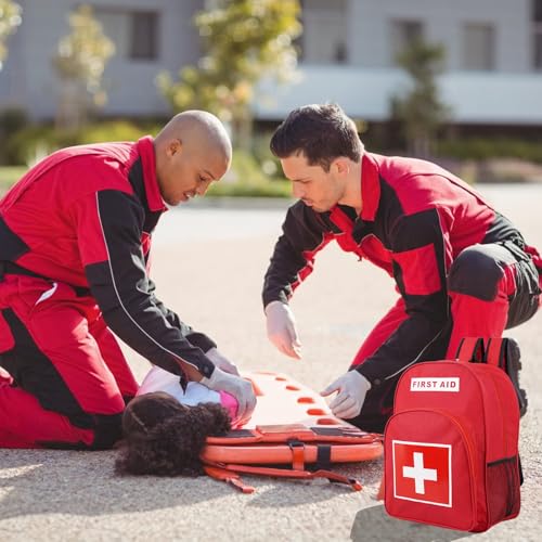 First Aid Backpack, Emergency Medical Backpack, Waterproof & Large Capacity, Empty First Aid Bag, Ideal for Home Office EMT Paramedics - Image 4
