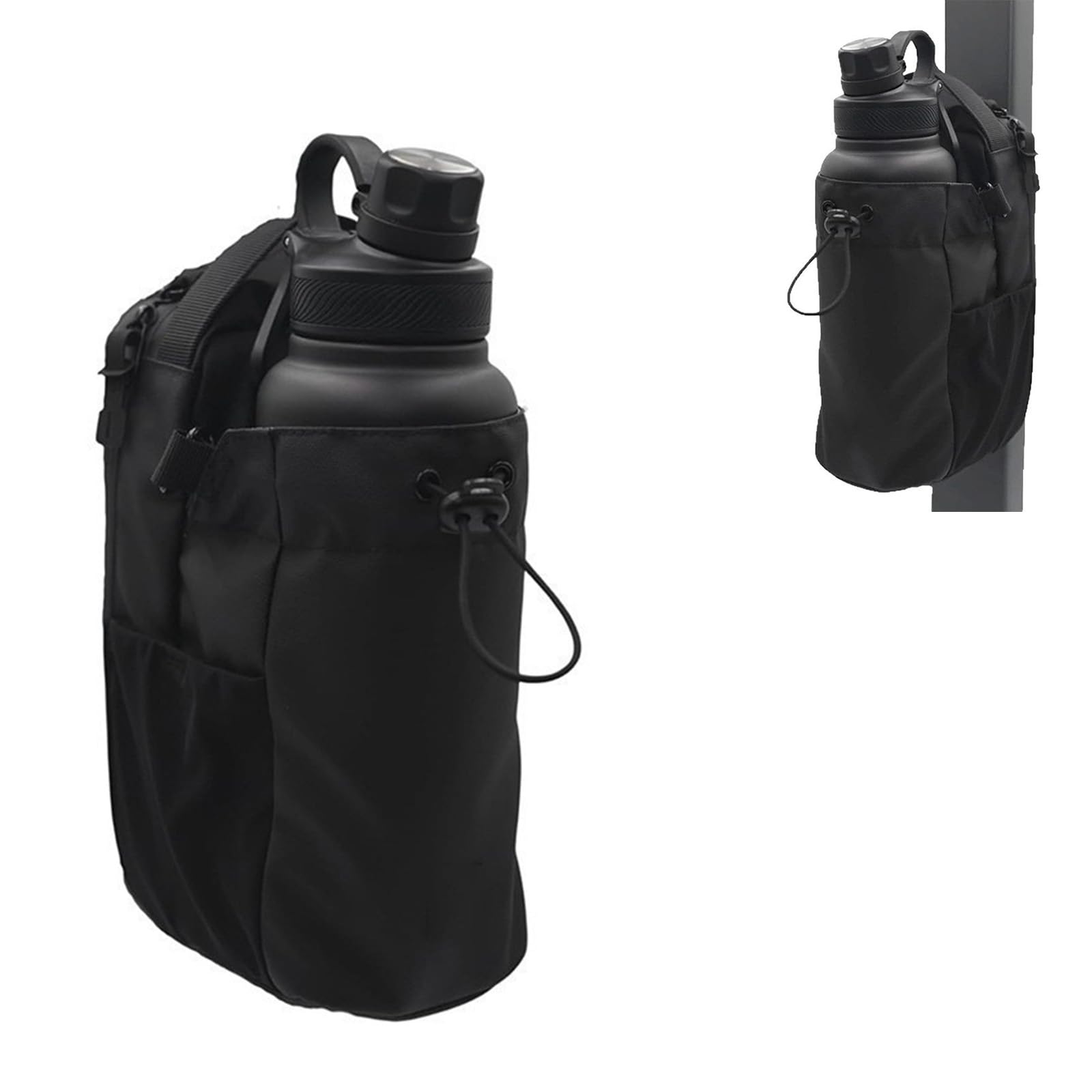 FLORAE Sac MagnéTique, avec BandoulièRe Ajustable, Fixation AimantéE, Sac Banane Gym, Musculation Accessoires De Fitness pour Hommes Et Femmes, Salle De Sport, Voyages, Et Sport (Noir)