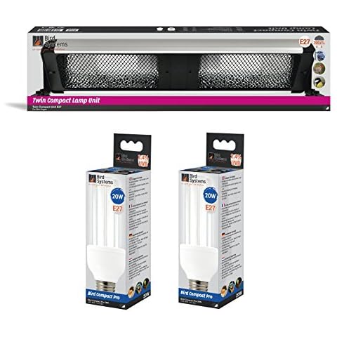 Bird Systems - Kompaktleuchte für Vögel 60cm + 2X Bird Lamp - Vogellampe inklusive Leuchtmittel Cover