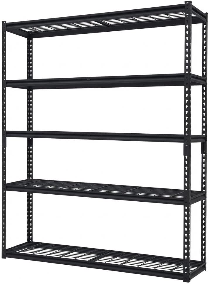 5-Tier Heavy Duty Garage Shelving, 2500 LBS Capacity Adjustable Storage Shelves, Metal Utility Shelving Unit, Standing Shelf Units for Garage Organization,Workshop (48" d x 18" w x 72" h)