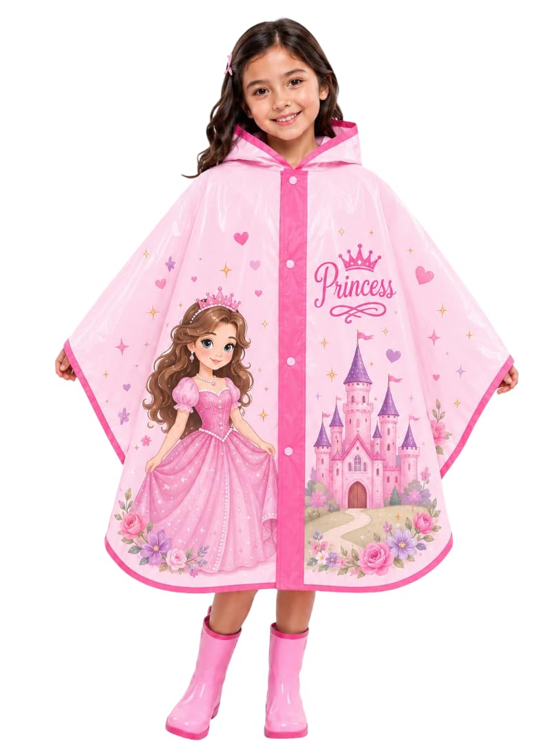 Krystle Kids Cartoon Raincoat Waterproof Hooded Rain Poncho for Boys & Girls | Lightweight Printed Rainwear (Multicolor,Multisize)-image-10
