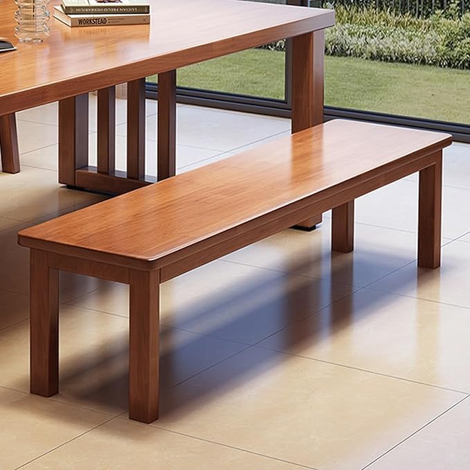 Image of RuPS Wooden Bench Seating for Hallway, Living Room, Porch, or Garden | Modern Minimalist Design (120 x 30 x 45)