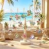 WILLBOND 30 Pcs Christmas in July Diamond Art Keychain Kits for Adults Summer Christmas Animal Diamond Painting Ornaments Double Sided 5d DIY Santa Summer Beach Hanging Keyring for Hawaii Party Decor #4