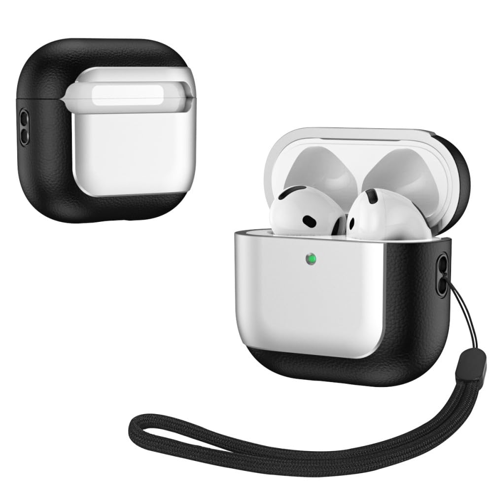 Funda AirPods Pro 1 resistente carcasa de silicona rígida plateada anticaída 7