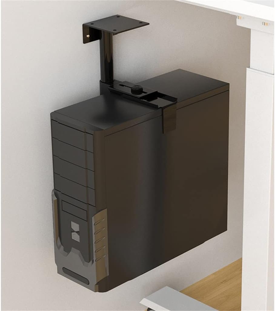 ユニバーサルPCケースホルダー、デスク下壁サイドCPUスタンド、調節可能なコンピューターメインフレームハンガー、1、ショーのとおり( 取り外し可能な コンピューターブラケット 簡単組み立て 頑丈なホイールボックススタンド ユニバーサルPCケースホルダー CPU(カラー ...