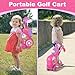 Jovizo Toddler Golf Set for Boys Girls 2 3 4 Years Old, Upgraded Kids Golf Cart with Putting Mat & Cornhole Board, Outdoor Indoor Sports Toys, Pink