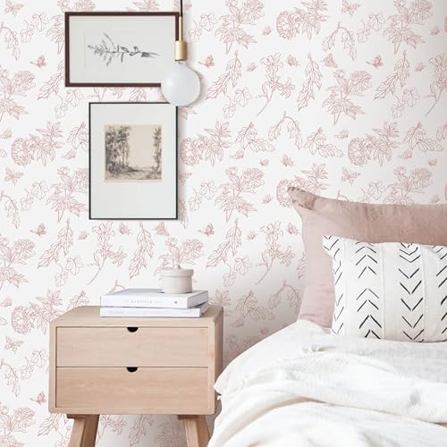 proprodiudiu Floral Wallpaper Peel and Stick Peony Flower Contact Paper