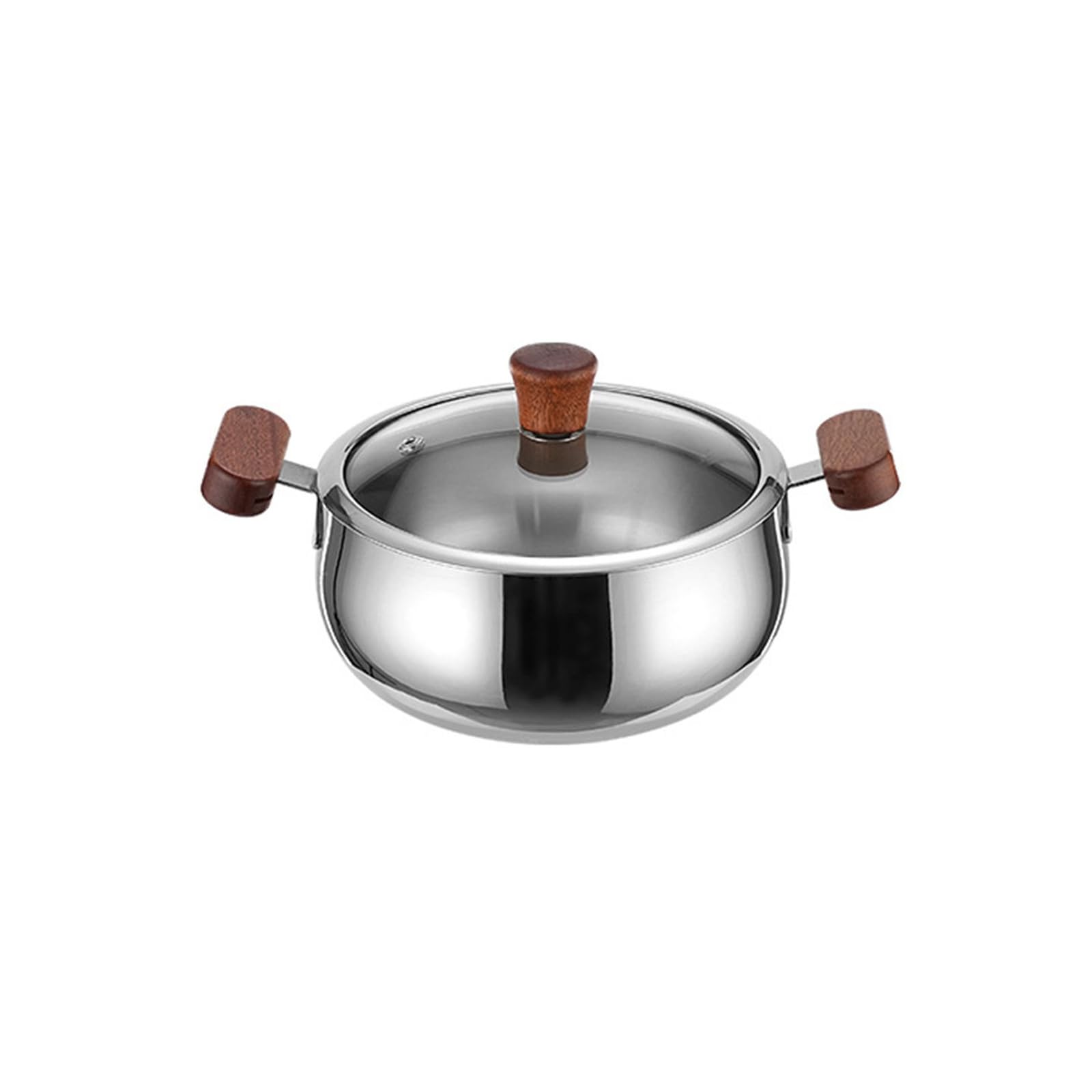 MALSSE Nonstick Bottom Stainless Steel Stock Pots Glass Lid Heatproof Handle Cookware Multipurpose Kitchen Cooking Accessories Heatproof Handle Cookware