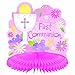 First Communion Pink Honeycomb Table Centerpiece Religious Party Decoration, 10".