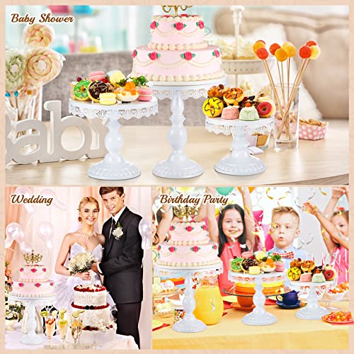6 Pcs Cake Stands Round Dessert Stands Set Cupcake Display Stands Dessert Table Display Cake Pedestal Holder For Baby Shower Wedding Birthday Party Decoration (White) #TOP6