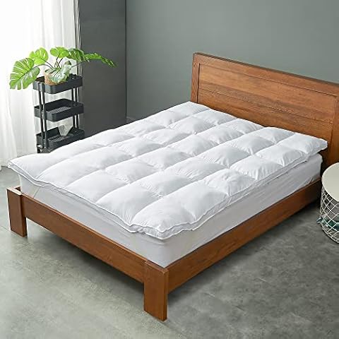 Cheer Collection Thick Mattress Topper - Ultra Luxurious Bed Topper with Stable Anchor Bands – King Size 78" x 80" Cover