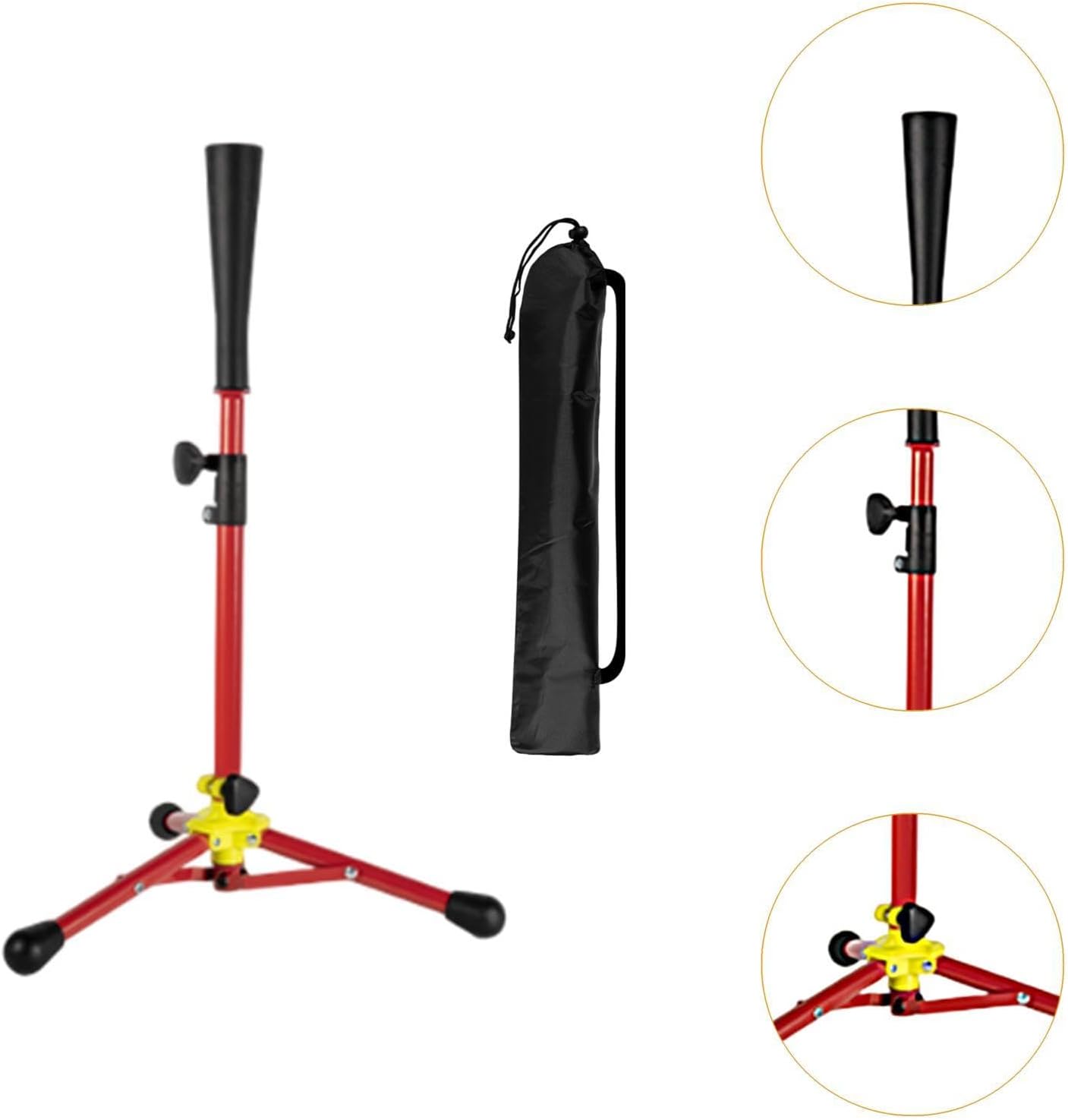 Baseball Batting Tee with Tripod Stand and Carrying Bag for Training
