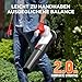 Litheli Akku-Rasenmäher mit Laubbläser, speziell für kleine Gärten bis 200 m², 33 cm Schnittbreite, 30 L Fangkorb, Schnitthöhe 25–65 mm, kompakt & leicht zu manövrieren und Transportieren, Zwei Akkus
