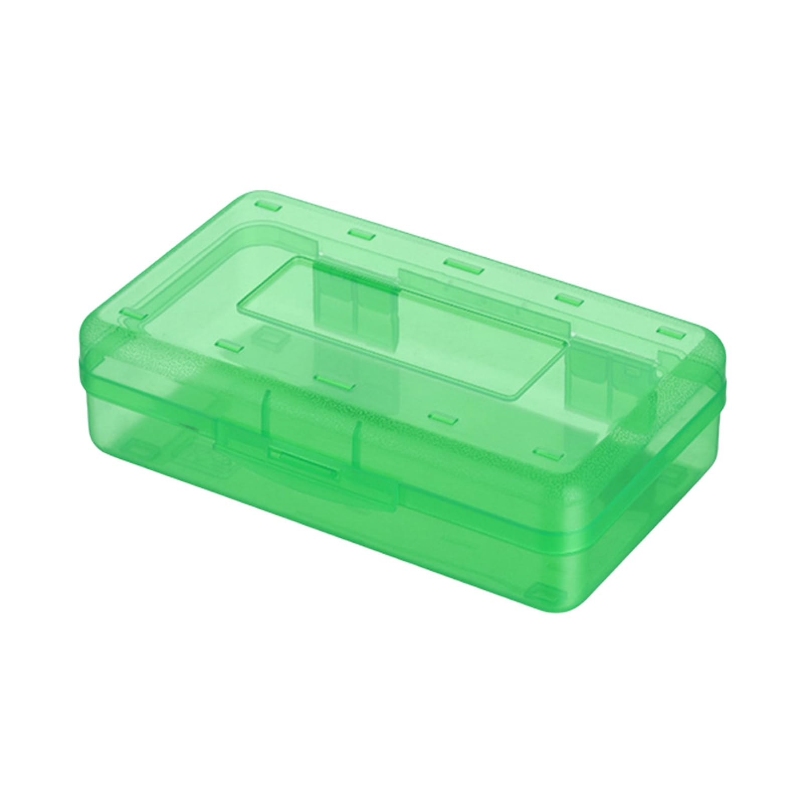 Rbrmhm Men's Green Hard Pencil Box Clear Pencil Case High Capacity Pen Box Colored Pencil Organizers Box Storage Case For