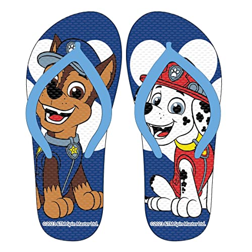 Chanclas de La Patrulla Canina - Color Azul Oscuro y Claro - Talla 28/29 - Fabricadas 100% de EVA - Chanclas de Dedo para Niños y Niñas - Producto Original Diseñado en España