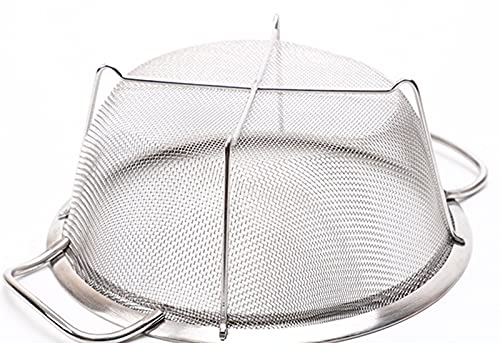Ajioda Stainless Steel Mesh Colander Strainer Basket, 3 Quart Small Fine Mesh Net Colander With Heavy Duty Handles & Wide Rim & Resting Feet For Strain, Drain, Rinse, Fry, Steam Cook Vegetables &Pasta #TOP1