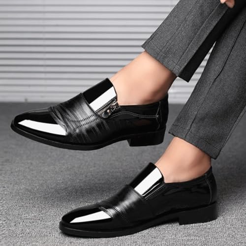 Oxford Dress Shoes for Men Business Tuxedo Wedding Non Slip Formal Slip-on Faux Leather Vintage Round Toe2