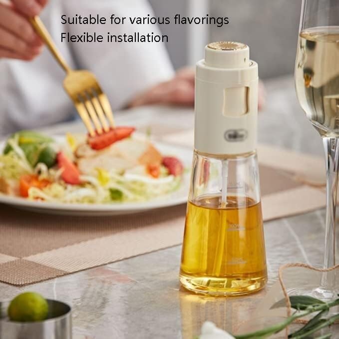 Ölflaschensprüher, Olivenölsprühflasche, Ölsprühflasche, Küchenkessel, hängt nicht, Ölspender, Pressglas, Essigsprüher, Speiseölsprüher for einfachen Kochen (Color : Bianco, Size : 2 sets)