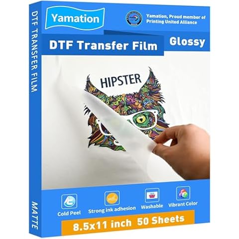 Yamation DTF Transfer Film Glossy 50 Sheets Cover