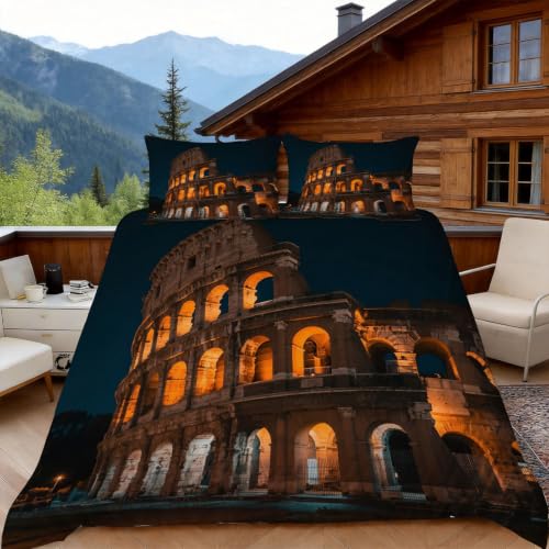 Housse de couette 140x200 microfibre avec taies d'oreiller zip