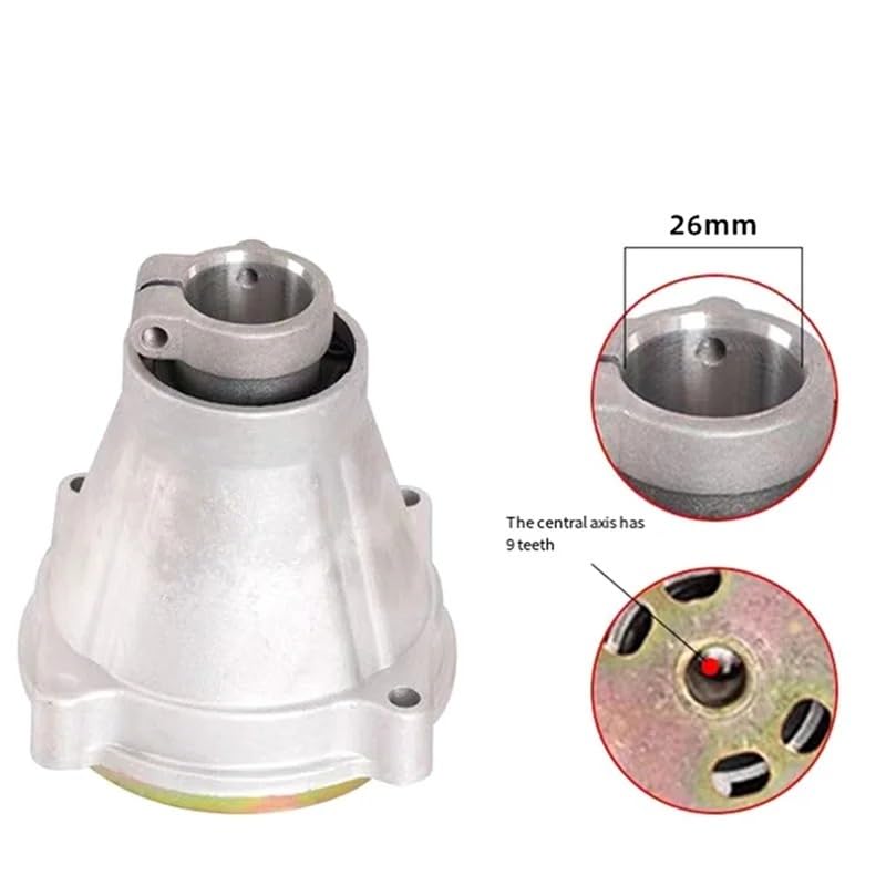 2 x wał 9 zębów, 26 mm rura łącząca część płyty do silnika 43CC 52CC, GX35, pasuje do bocznego noża szczotki Tri