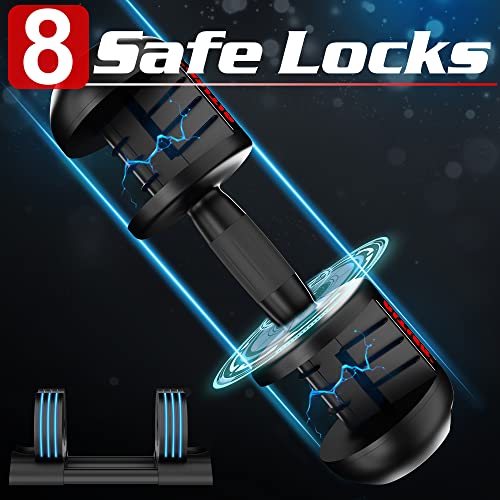 Altler Adjustable Dumbbell, 44Lbs Pair Dumbbell Set With Tray For Workout Strength Training Fitness, Adjustable Weight Dial Dumbbell With Anti-Slip Handle And Weight Plate For Home Exercise #TOP5