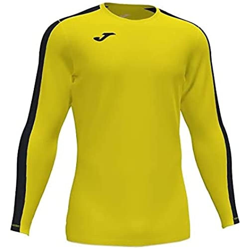 Joma Mens Academy Long Sleeve Game T-shirt, Yellow-black, M EU