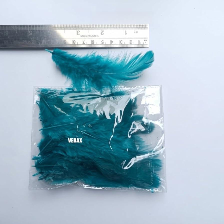 Artificial Feathers – 100 Pcs | Height - 4 inch | Soft Decorative Craft Feathers for DIY, Home Décor, Costumes & Art Projects - Black + Baby Blue-image-10
