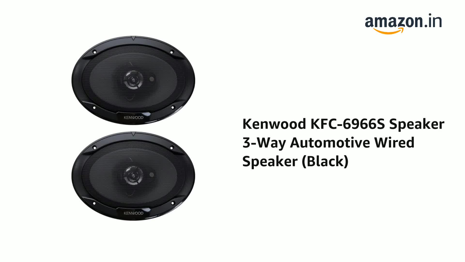 Kenwood KFC-6966S Speaker 3-Way Automotive Wired Speaker (Black