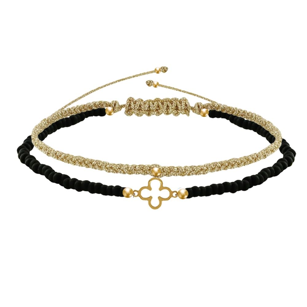 Bracelet Double Tour Les Poulettes - Lien Liberty Et Trèfle En Argent 925 | Bijou Fantaisie élégant
