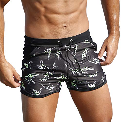 Taddlee Men's Swimwear Swim Briefs Boxer Swimsuits Male Surf Short Shorts Trunks(M) Black