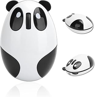 143 Slim Wireless Mouse Bluetooth Panda Mouse, Portable Mobile Optical Panda Mice, Less Noise Wireless Cute Panda Mouse with Nano Receiver, for PC, Laptop, Computer (Panda)